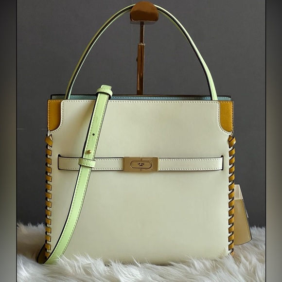 💰SOLD - 146390 - Tory Burch Small Lee Radziwill Whipstitch Double Bag - Picture 2 of 16